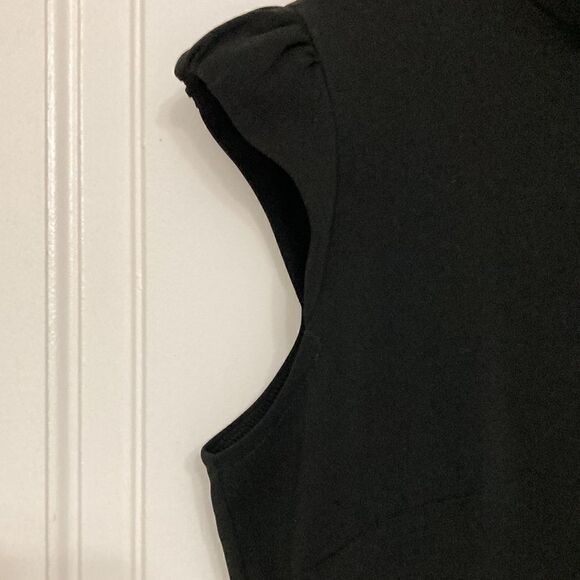 Issue NY Black Halter Dress with Ruffle Detail, Cummerbund Waist & Cap Sleeve. - Picture 5 of 10